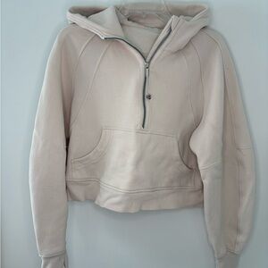 lululemon athletica Beige Scuba Half-Zip Hoodie